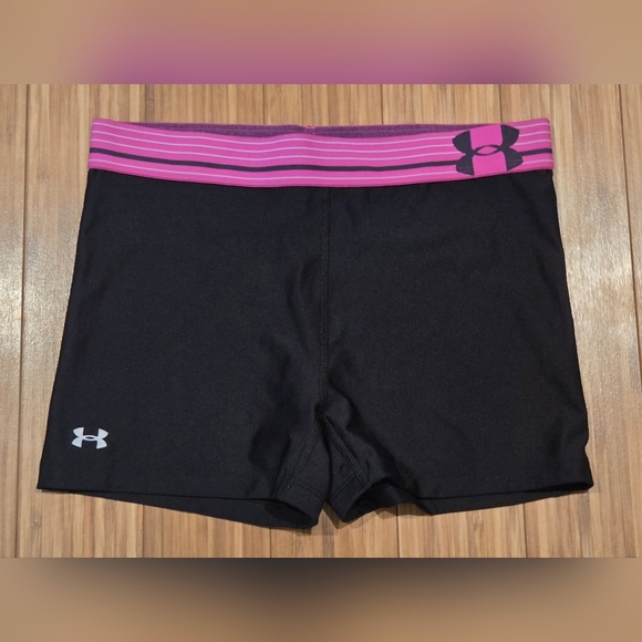 NWOT Under Armour Black and Pink Athletic Shorts - Picture 1 of 5